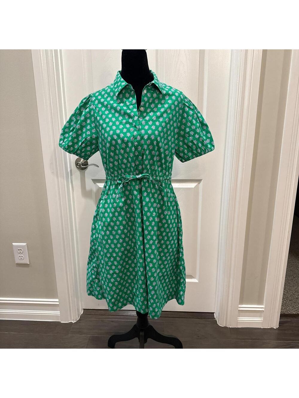 Jcrew Women's Green and White Dress
